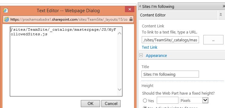Referring JS in Content Editor web part